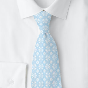 Corbata Bebé Azul Floral Geométrico
