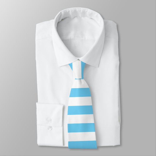 Corbata Bebé azul y franja blanca (Atado)