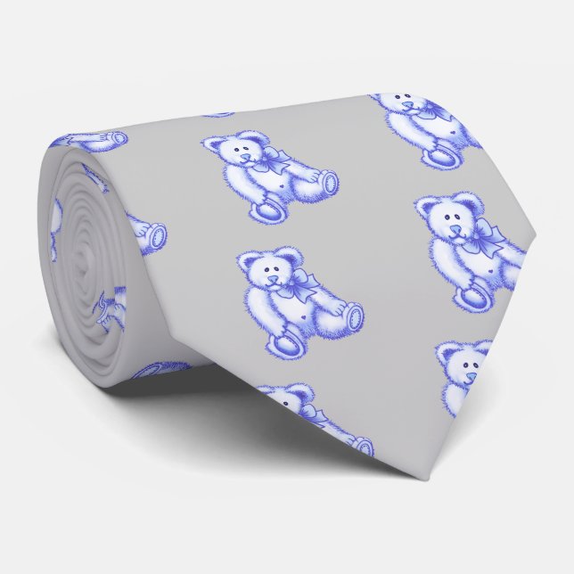 Corbata Bebé de oso azul (Enrollado)