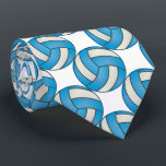 Corbata Bebé deportivo Voleibol azul y blanco<br><div class="desc">Necktie deportiva masculina de voleibol. ⭐ Este Producto es 100% Personalizable. Los gráficos y/o el texto se pueden borrar, mover, cambiar de tamaño, girar, etc... El 99% de mis diseños en mi tienda se hacen en capas. Esto facilita el redimensionar y mover los gráficos y el texto para que encajen...</div>