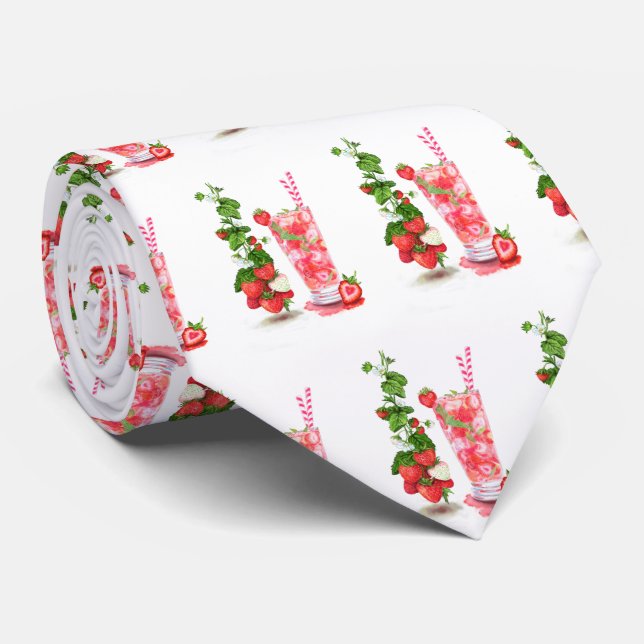 Corbata Bebida Guay de jugo de fresa fresca - frutas de ve (Enrollado)