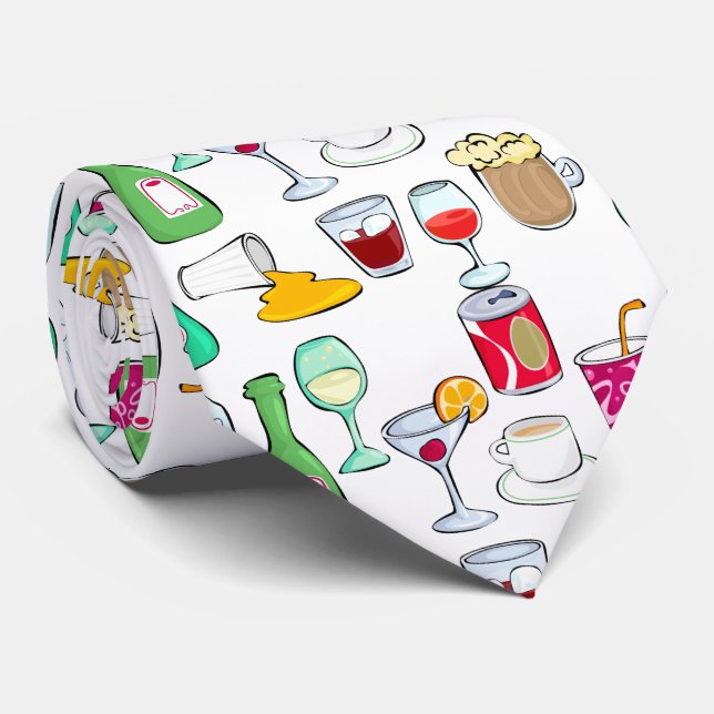 Corbata Bebidas, cerveza, alcohol, cóctel, vino (Enrollado)