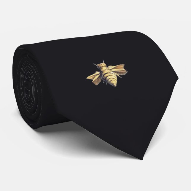 Corbata Bee - abeja - black - negro (Enrollado)