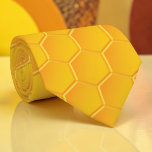 Corbata Bee Lovers Honeycomb Custom Necktie<br><div class="desc">This custom necktie is a delightful tribute to bee lovers and the beauty of nature's honeycomb design. Perfect for anyone who appreciates the industrious bee and the intricate patterns of their homes, this tie is a unique statement piece. The vibrant colors and detailed honeycomb pattern make it a conversation starter,...</div>