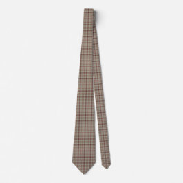 Corbata Beige Brown Plaid Classic Pattern Neck Tie