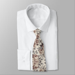 Corbata Beige con floral