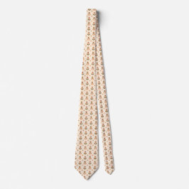 Corbata beige con un pequeño patrón floral