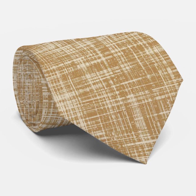 Corbata Beige marrón Resumen moderno (Enrollado)