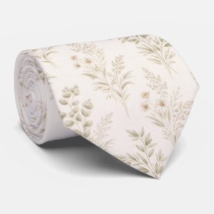 Corbata Beige Suave Botánica Delicada
