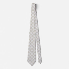 Corbata Beige & White Sparkling Quatrefoil Pattern