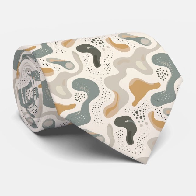 Corbata Beige y Sage Green Simple Boho (Enrollado)