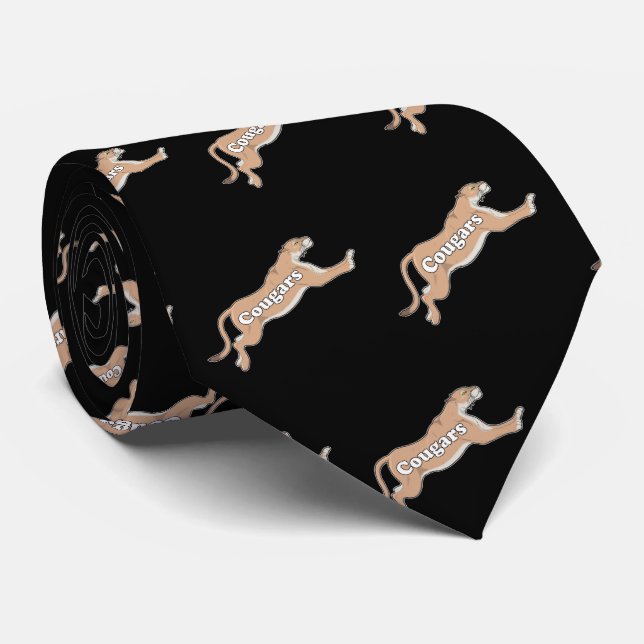Corbata Béisbol de baloncesto de Mascot Cougar Team (Enrollado)