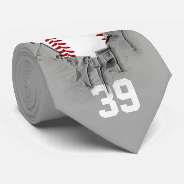 Corbata Béisbol desgarrado (oscuro/personalizado) (Enrollado)