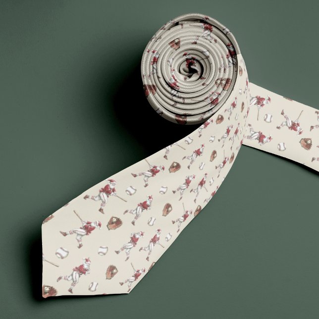 Corbata Béisbol Navidades Necktie con Monograma (Subido por el creador)