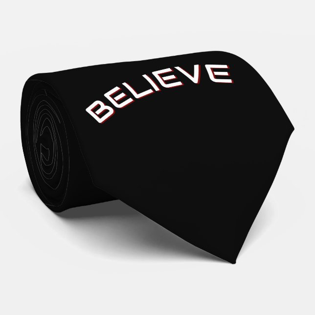 Corbata ‘Believe’ Inspirational Quote  (Enrollado)