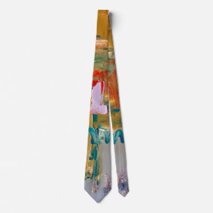 Corbata Bella Artes abstracto con oro y plata