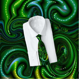 Corbata Bella Artes de resumen de Green Swirly Spot