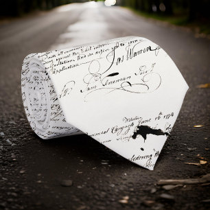 Corbata Belleza caligráfica escritura a mano negra en blan