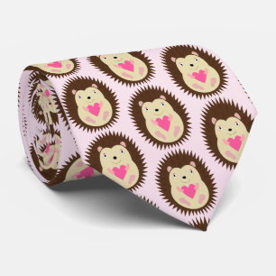 Corbata Bello patrón de erizo niña rosa
