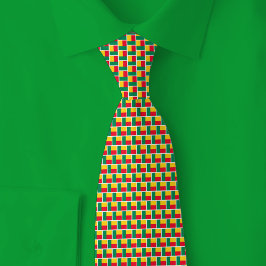 Corbata Benin Flag Brick Pattern