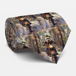 Corbata Bernedoodle Dog Riding Motorcycle Christmas