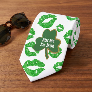 Corbata Bésame Soy Trebol Irlandés Día de San Patricio