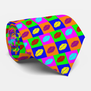 Corbata Besos coloridos del lápiz labial