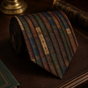 Corbata Biblioteca de caballero libro de cuero vintage