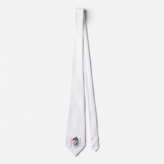 Corbata Bichon Frise Santa Paws (Anverso)