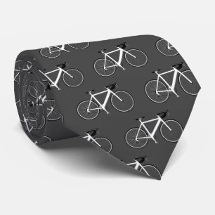 Corbata Bicicleta Blanca En Gris