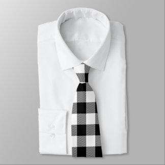 Corbata Big White and Black Buffalo Check