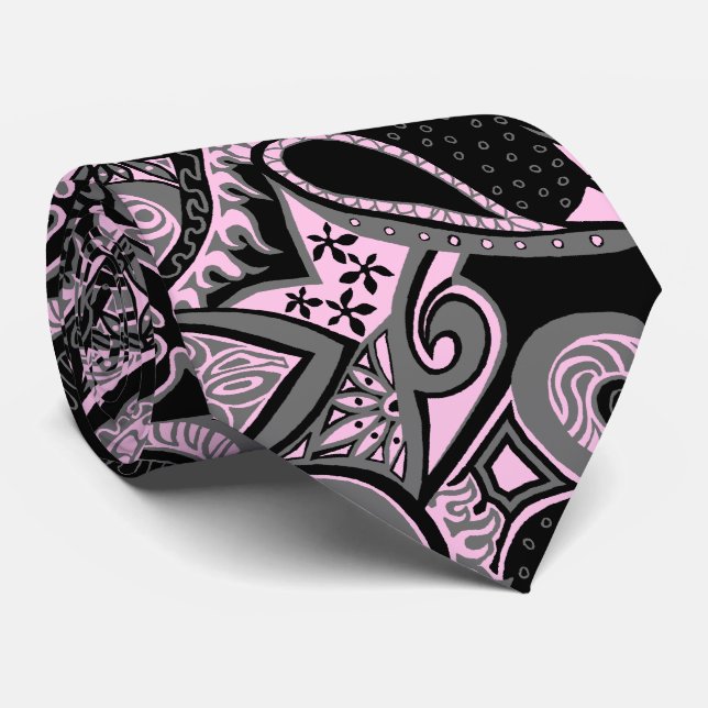 Corbata Bilateral floral de Paisley del viaje de la onda (Enrollado)