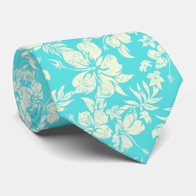 Corbata Bilateral floral hawaiano de Pareau del hibisco (Enrollado)