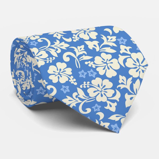 Corbata Bilateral hawaiano del hibisco de Kapalua Pareau (Enrollado)