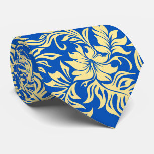 Corbata Bilateral hawaiano del hibisco de Waikiki impreso