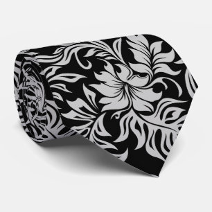 Corbata Bilateral hawaiano del hibisco de Waikiki impreso