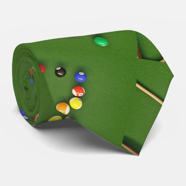Corbata Billiards Pool Table And Balls Necktie (Enrollado)