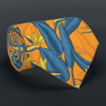 Corbata Bird of paradise flowers on orange<br><div class="desc">Hand drawn seamless pattern with bird of paradise flowers</div>