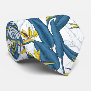 Corbata Bird of paradise flowers on white