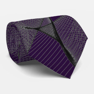Corbata Black Amethyst & Silver Lace "Spider Web"