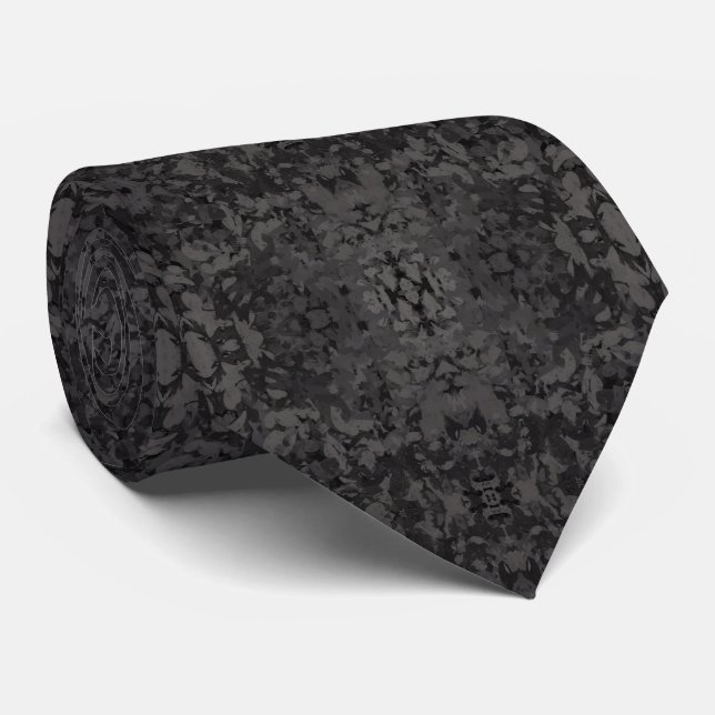 Corbata Black And Gray Abstract Graphic Art Design (Enrollado)