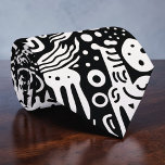 Corbata Black and White Doodles Custom Necktie<br><div class="desc">A timeless and versatile accessory, this custom necktie features a classic black and white pattern. Perfect for adding a touch of sophistication to any outfit, whether it's for a formal event, a business meeting, or simply to elevate your everyday look. The crisp stripes create a stylish and refined appearance, making...</div>