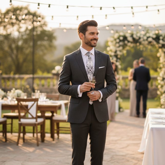 Corbata Black and White Geometric Art Deco Floral Mens (vintage geometric art deco special  occasion necktie for him )