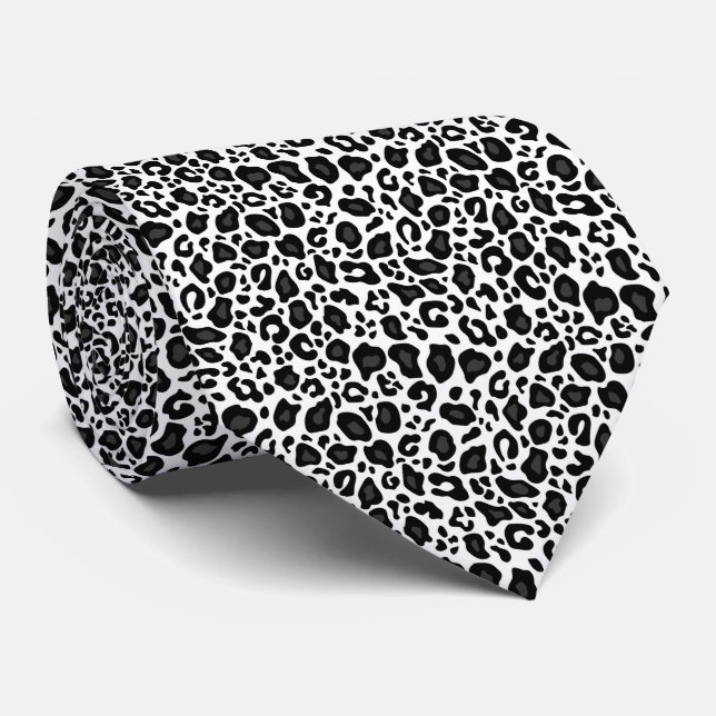 Corbata Black and white leopard cheetah pattern (Enrollado)