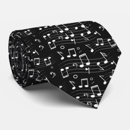 Corbata Black And White Music Notes