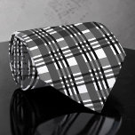 Corbata Black and White Plaid Custom Necktie<br><div class="desc">A timeless and versatile accessory, this custom necktie features a classic black and white pattern. Perfect for adding a touch of sophistication to any outfit, whether it's for a formal event, a business meeting, or simply to elevate your everyday look. The crisp stripes create a stylish and refined appearance, making...</div>