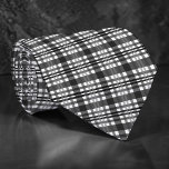 Corbata Black and White Plaid Custom Necktie<br><div class="desc">A timeless and versatile accessory, this custom necktie features a classic black and white pattern. Perfect for adding a touch of sophistication to any outfit, whether it's for a formal event, a business meeting, or simply to elevate your everyday look. The crisp stripes create a stylish and refined appearance, making...</div>