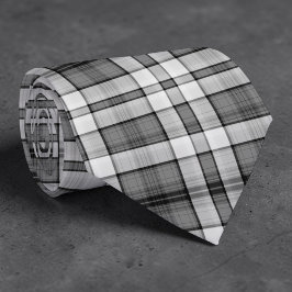 Corbata Black and White Plaid Custom Necktie