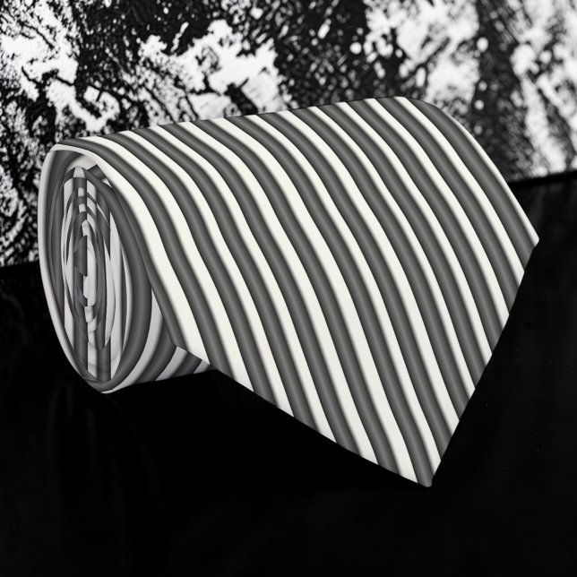 Corbata Black and White Striped Custom Necktie (Subido por el creador)