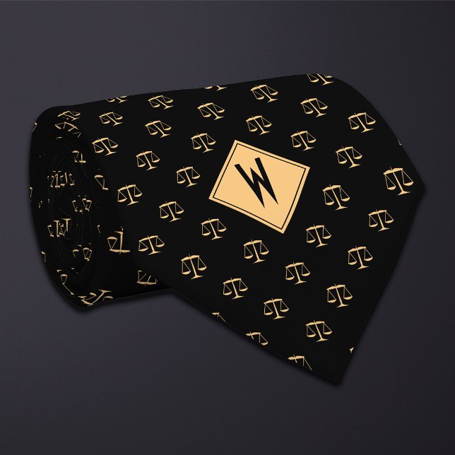 Corbata Black Attorney Scales of Justice (Subido por el creador)